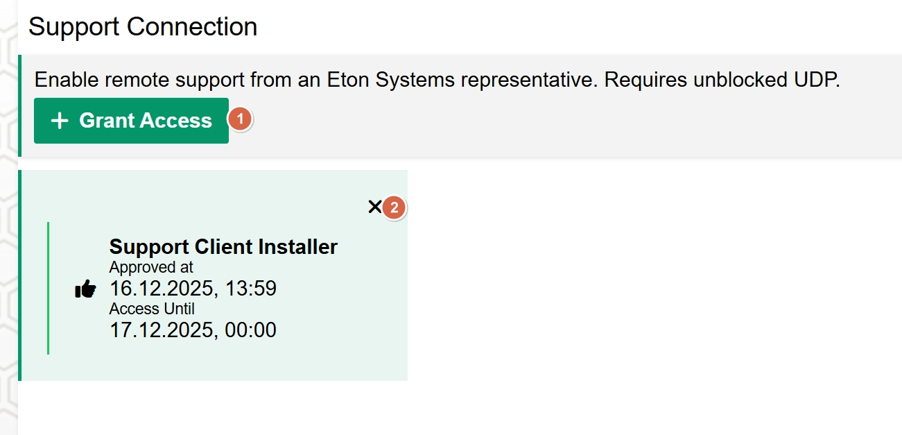 Support Client interface 1